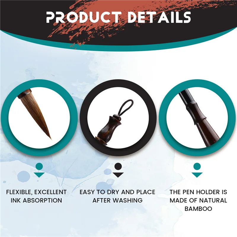 

75STO-12 шт. набор кистей для китайской каллиграфии-набор кистей для рисования, акварельных кистей Суми, кандзи, японские кисти для рисования