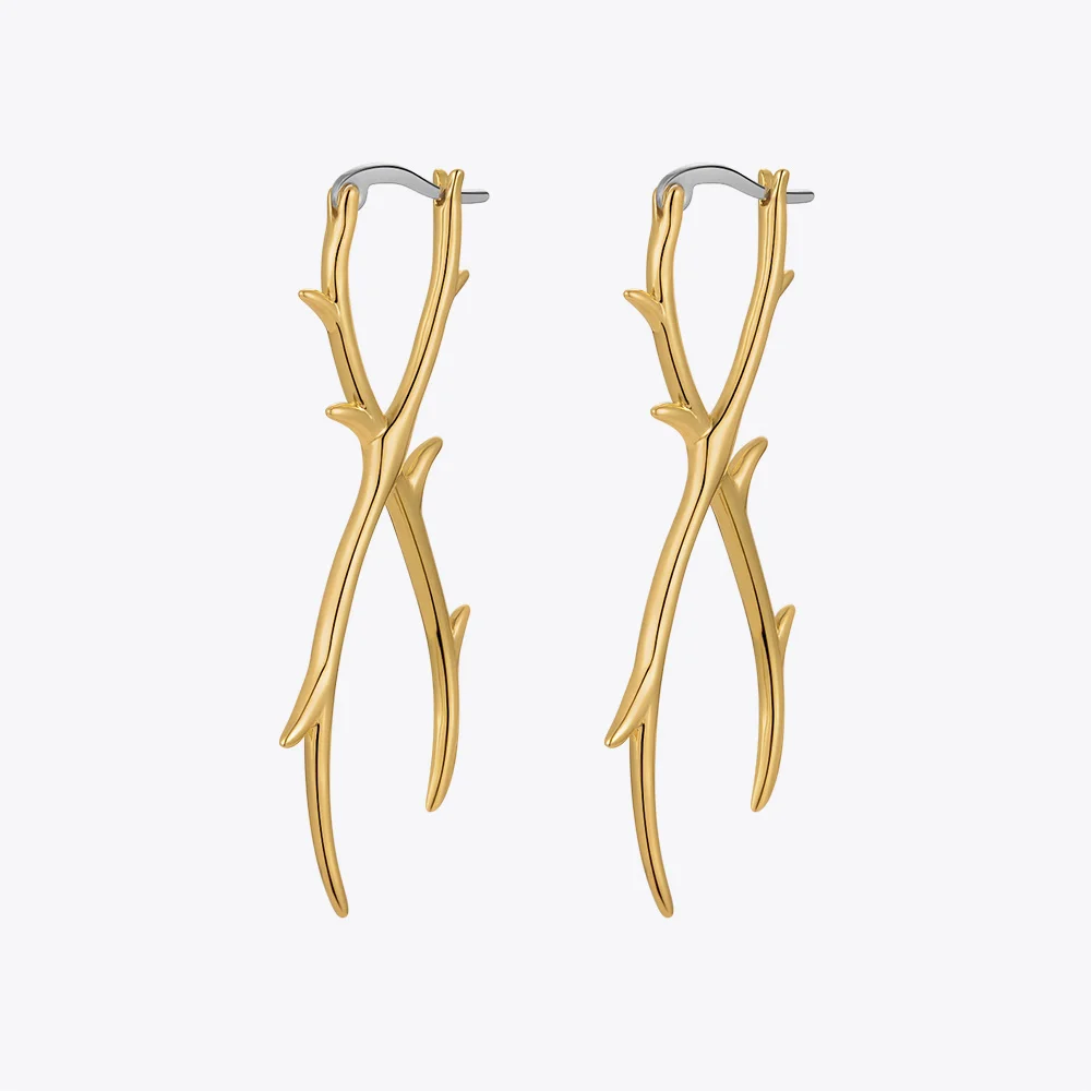 

Thistle Thorn Hoop Earrings Set For Women Free Shipping Gold Color Fashion Jewelry Pendientes Piercing Earings E221398