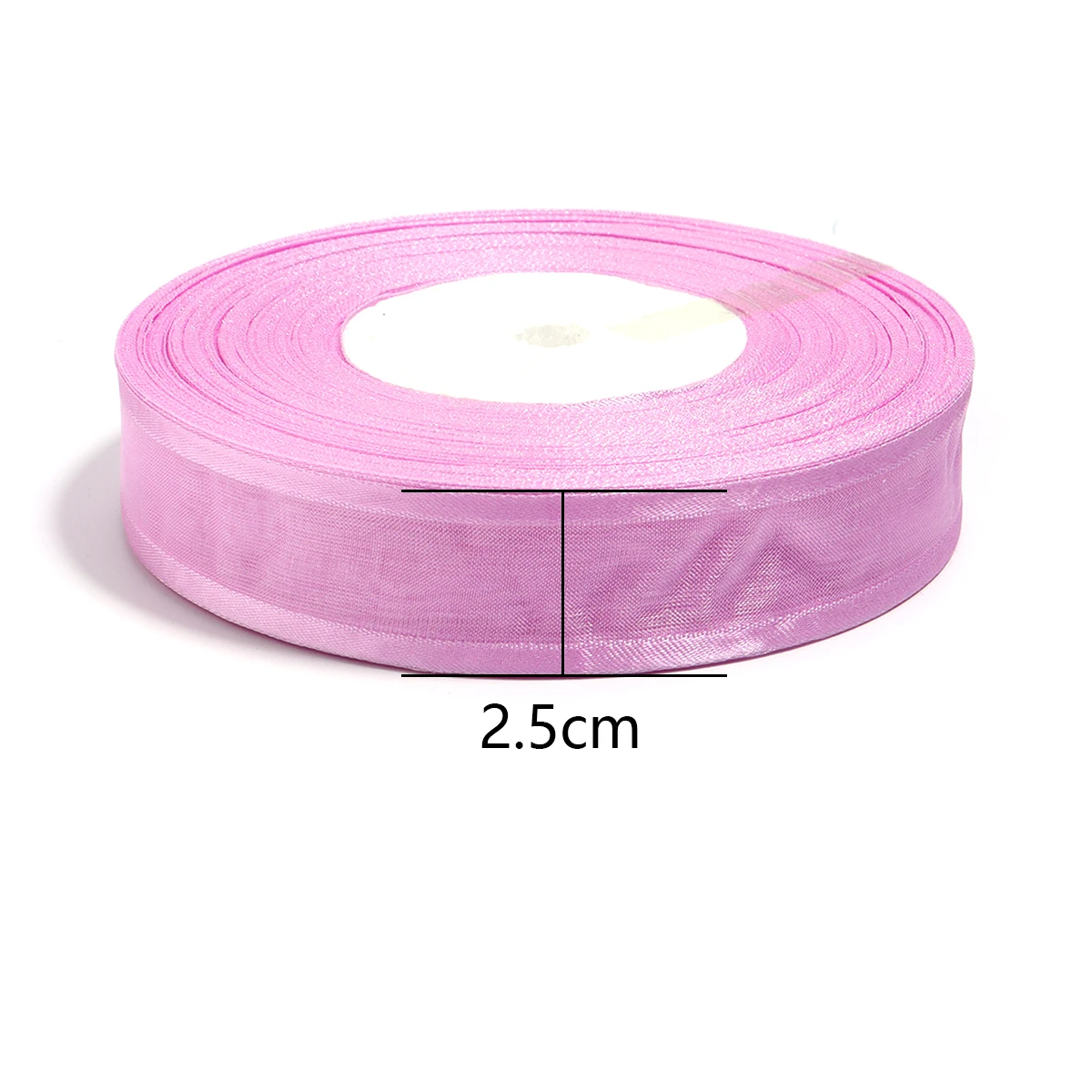 50Yards/Lot 2.5cm Sheer Chiffon Ribbon Organza Satin Yarn For DIY Sewing Bow Crafts Gift Wrapping Bouquets Party Christmas Decor