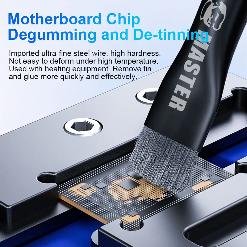 

MECHANIC Motherboard Chip Glue Removal Brush for Mobile Phone Laptop Pad Good Toughness Steel/Pig Mane Degumming Brush