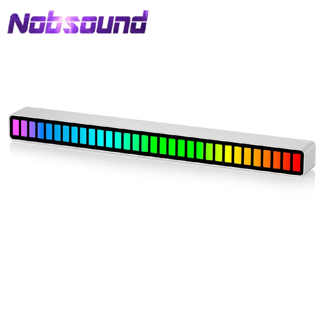 Nobsound 32-Bit RGB Colorful MIC Music Levels Light Sound Level Indicator Wireless Audio Spectrum Bar for Car/Studio