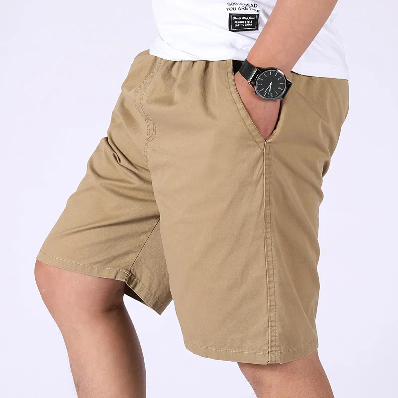 Herren Casual 100% Baumwoll-Shorts Weich Gewaschen Locker Sitzende Bermuda-Shorts Sommer Elastischer Bund Kordelzug-Shorts für Herren Tägliche Kleidung – Detail 15
