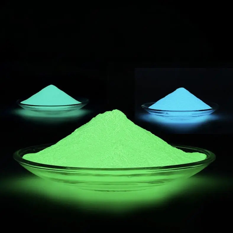 Polvo de pigmento fotoluminiscente blanco, polvo luminoso de fósforo para manualidades de pintura de resina epoxi con purpurina para uñas DIY
