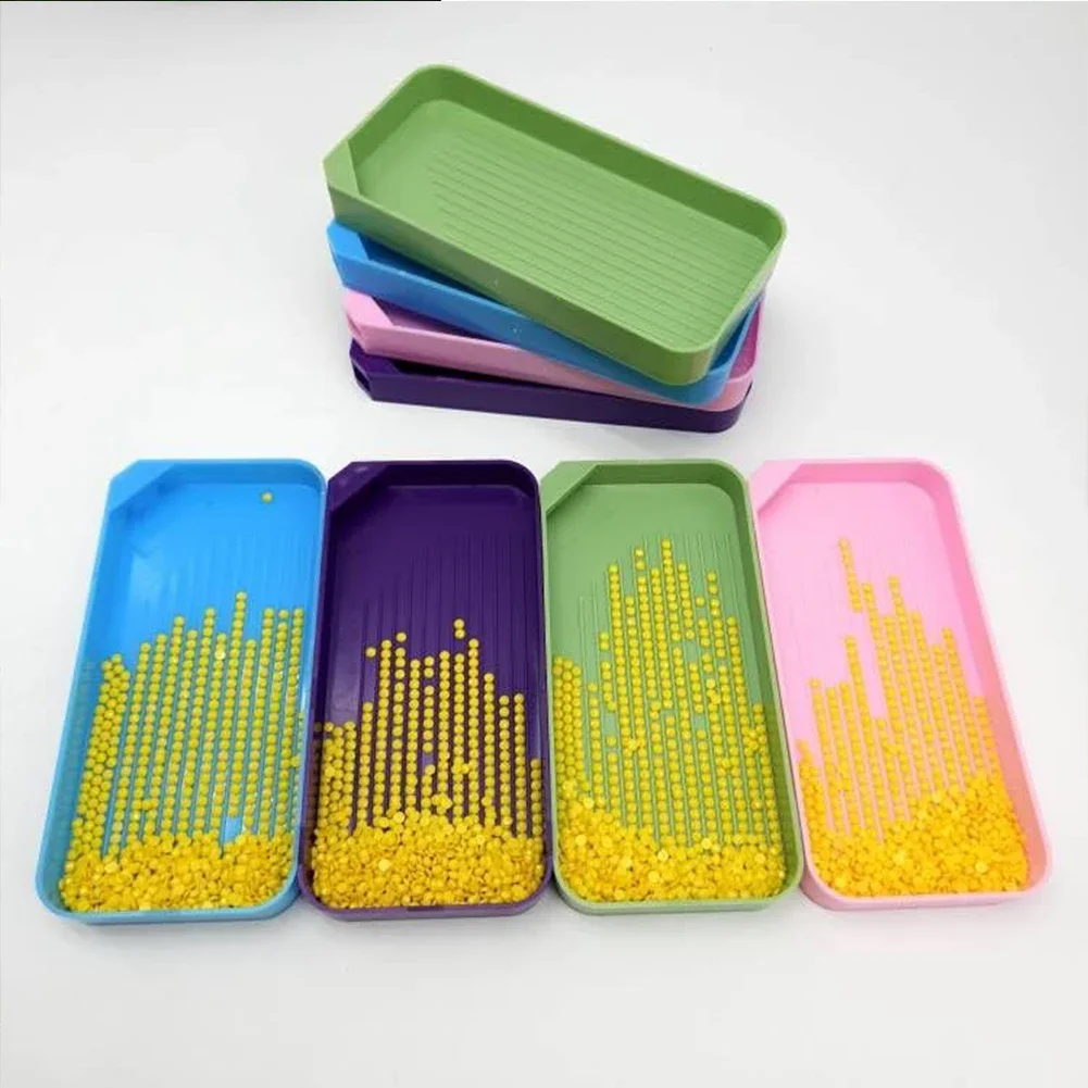 4 Set Diamond Painting Tray Large Capacity Diamond Painting Pen Glue Clay Bead Plate Rhinestone Tray Kit Diamond Art Accessories