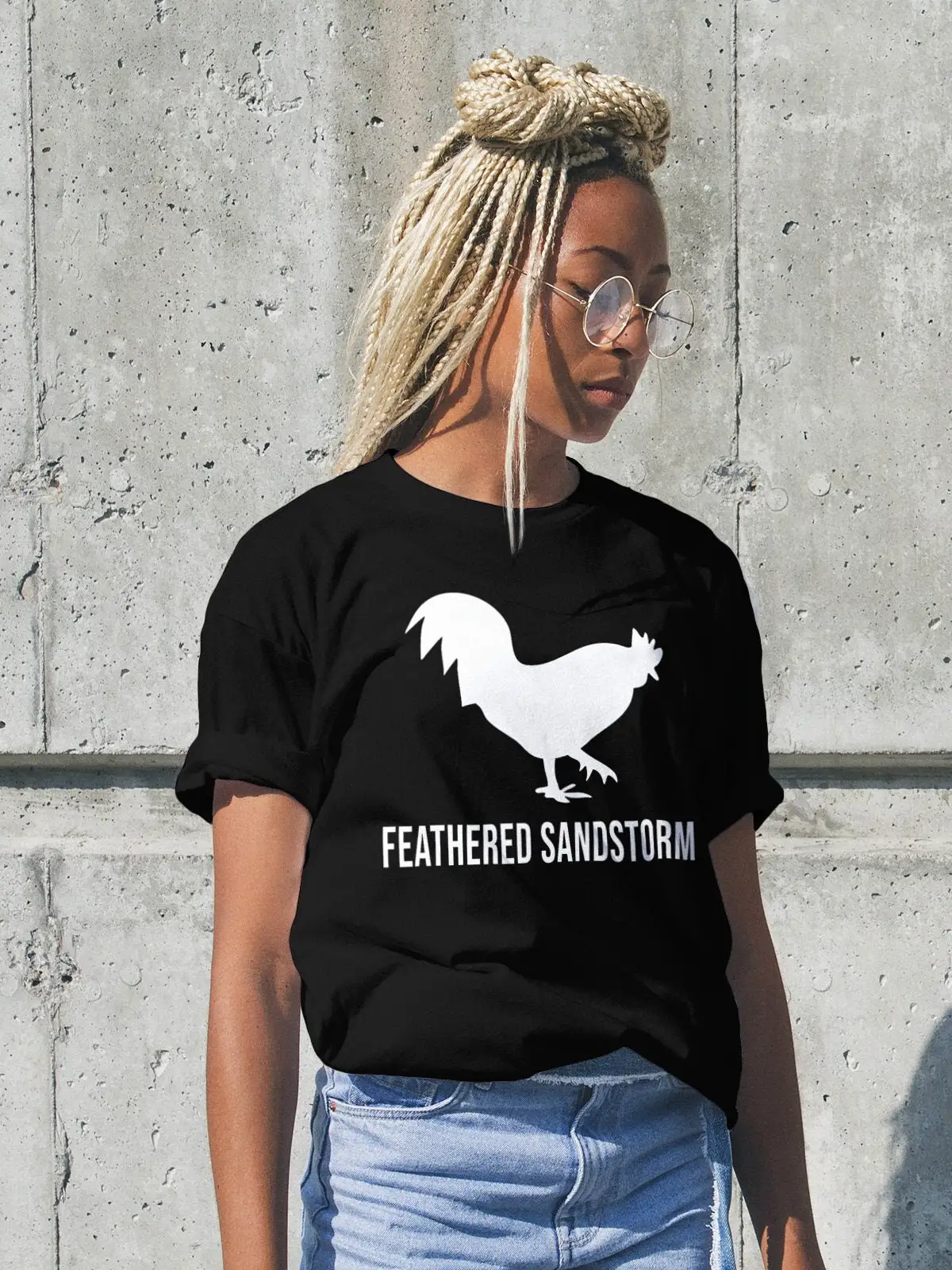 Funny Chicken T Shirt Mess Made By Sandstorm Farm For Women Mom Annoying Farmer Outfit