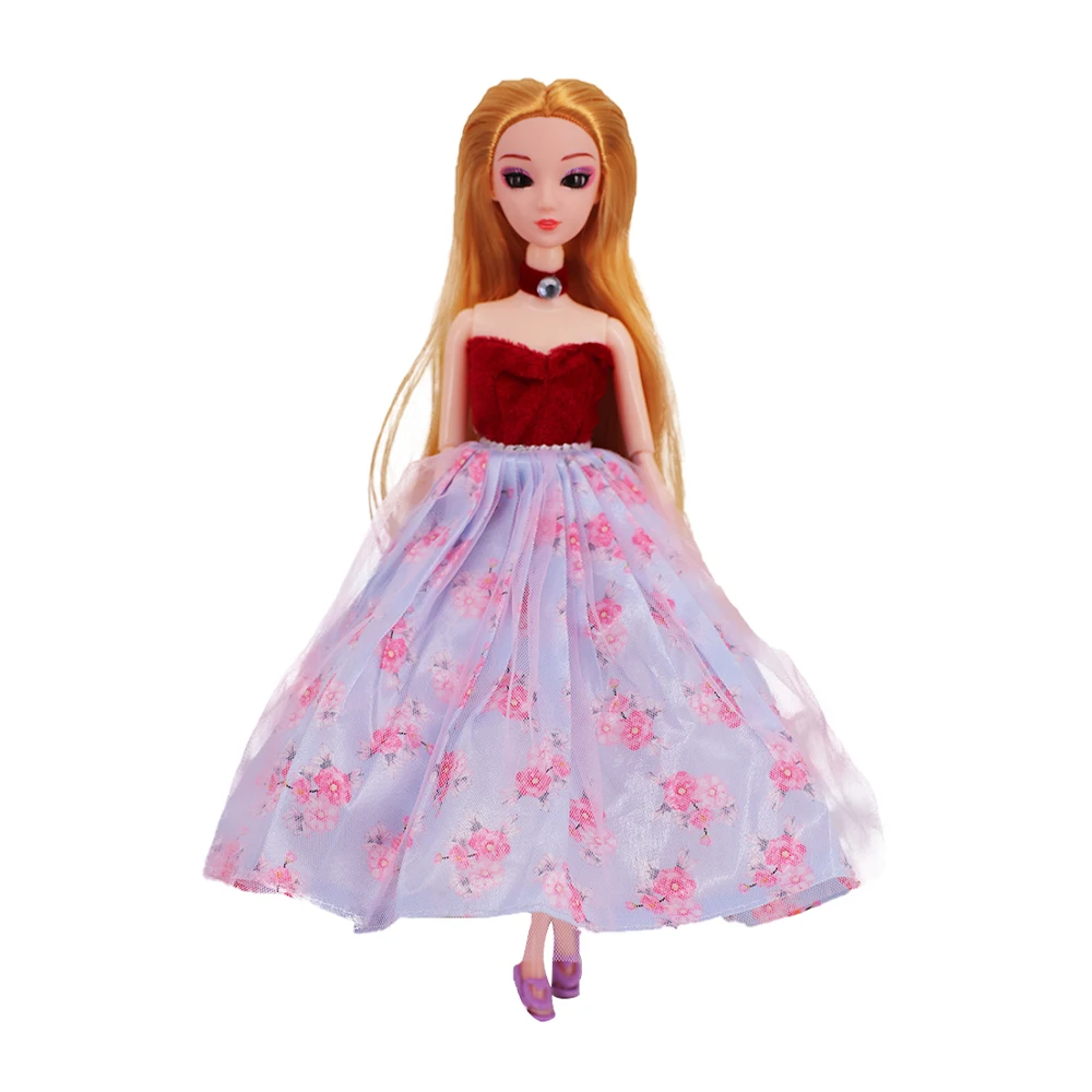 Voor poppenaccessoires van 27-30 cm, modieuze en zoete temperamentjurk, formele kleding, handschoenen, hoofdbandset, kindercadeau