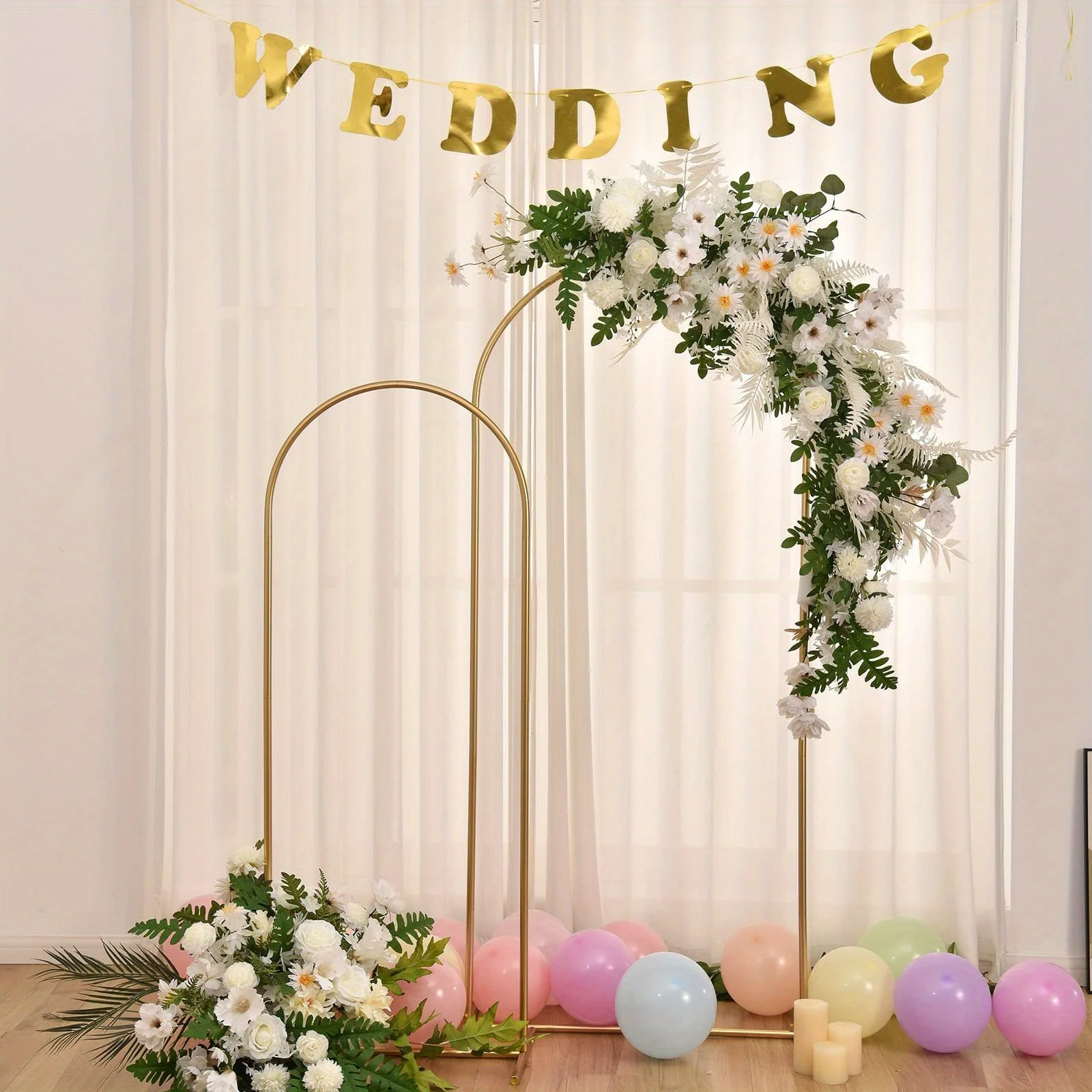 1pc, Gold Wedding Arch Stand Metal Wedding Arch Backdrop Stand For Birthday Party,Balloon Arch Stand