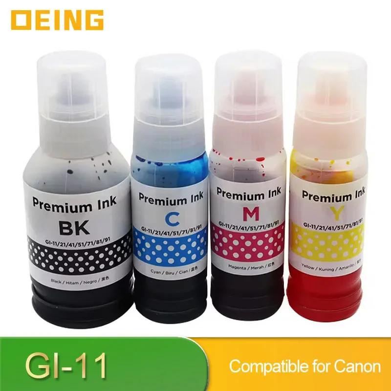 GI 11 GI11 GI-11 Compatible Refill Ink Premium Color Bulk Water Based Bottle For Canon PIXMA G1130 G2160 G3160 G3170 Printer