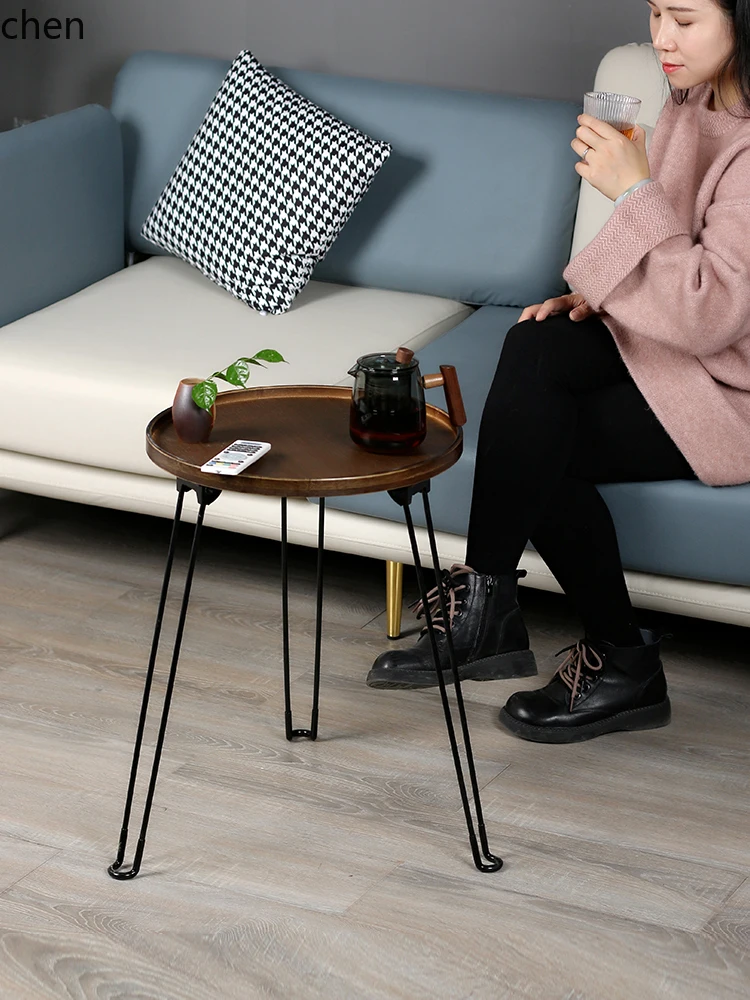 YFY Small round Side Coffee Home Living Room and Bedside Small Balcony Corner