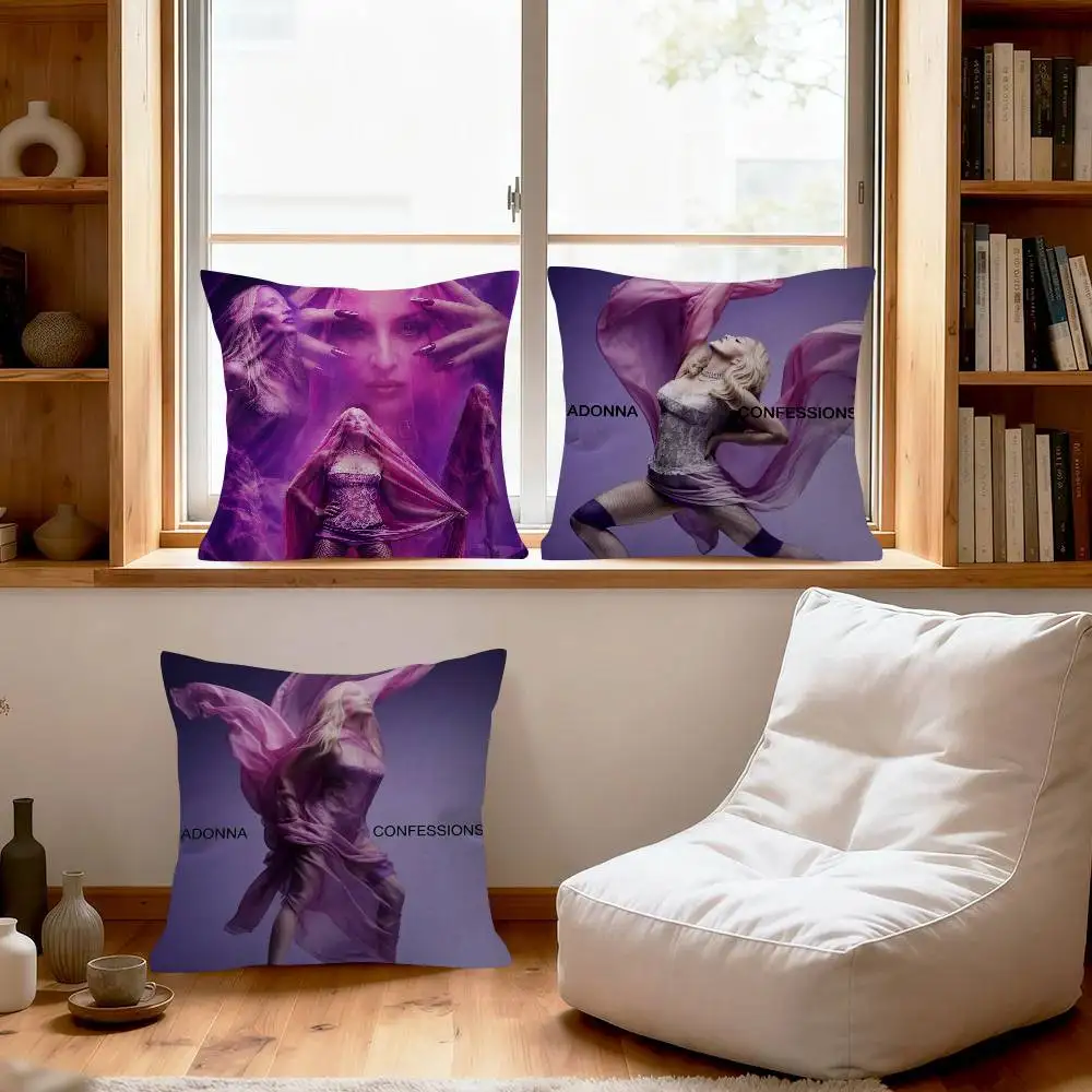 Singer M-Madonna Confessions  Trendy-style decorative throw pillow cover insert not included fauxembroidery design