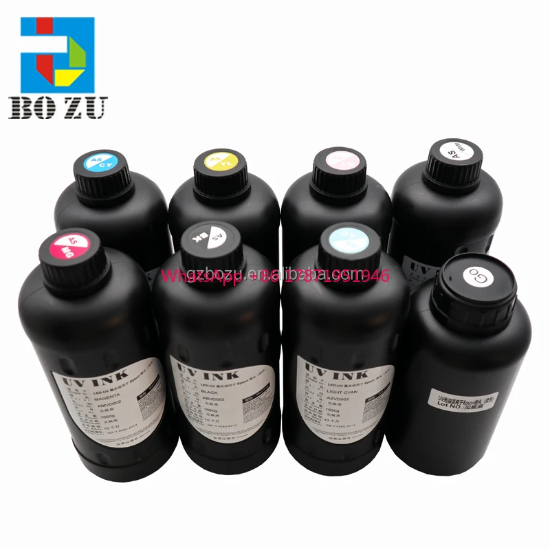 

CMYKWV LC LM Neutral Ink Curable Varnish UV Primer Liquid UV LED Ink For Epson XP600 TX800 I3200 I1600 DX5 DX7 Head Soft Ink