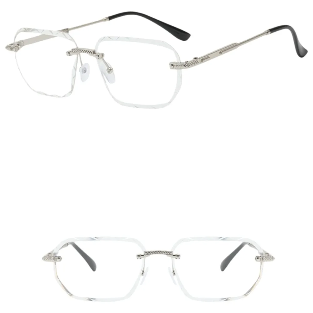 نظارات شمسية رائعة بدون إطار UV 400 مربعة صغيرة للرجال نظارات شمسية معدنية على الطراز الكوري للقيادة للسيدات