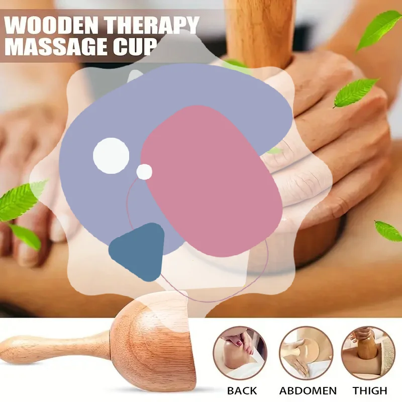 

Wooden Handheld Massage Cup,Wooden Swedish Cup, Lymphatic Drainage Massage Tool,for Body Sculpting Anti-Cellulite Gua Sha