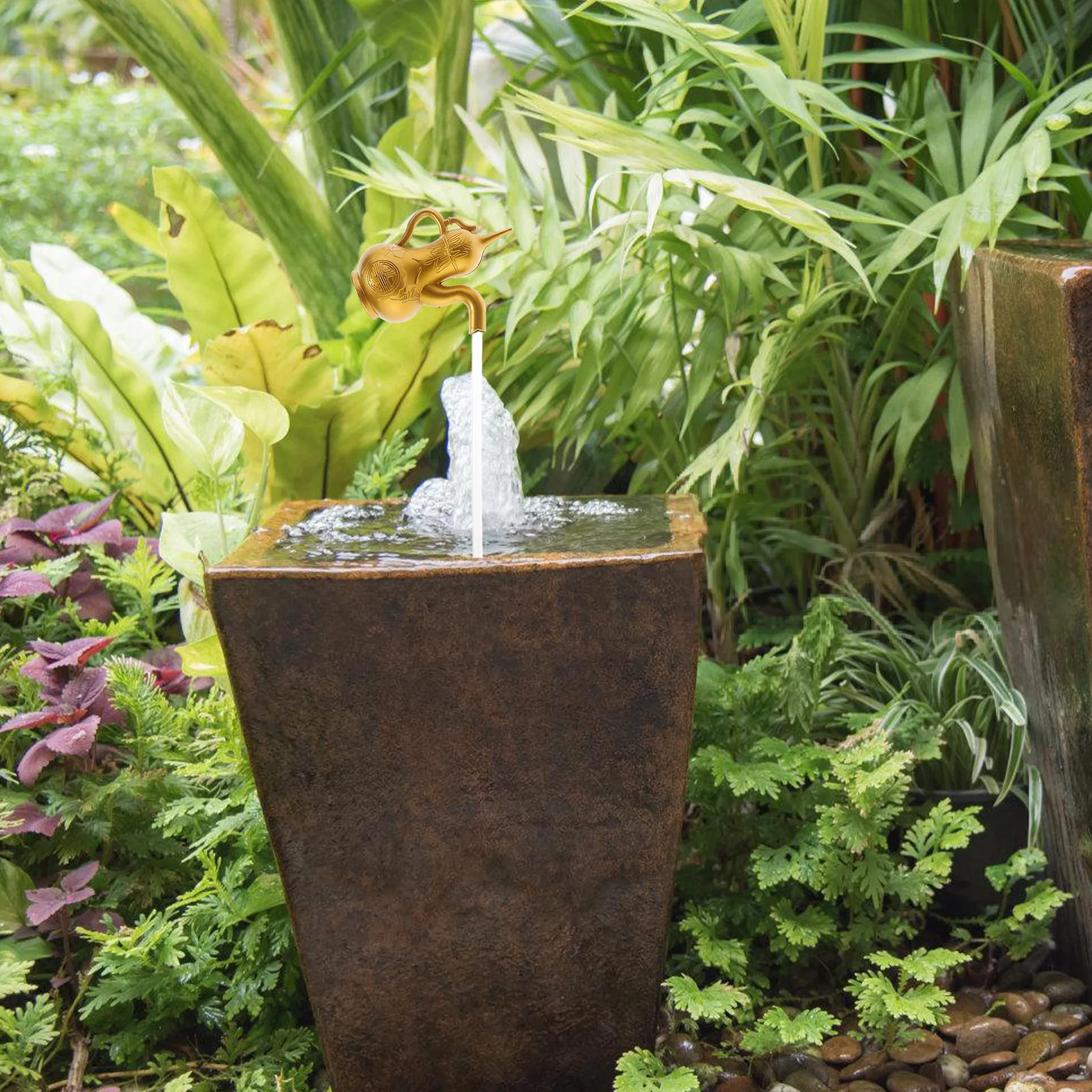 

Creative Invisible Gourd Tabletop Fountain Flowing Water Ornament Lucky Home Decor Garden Floating Gourd Fountain Yard