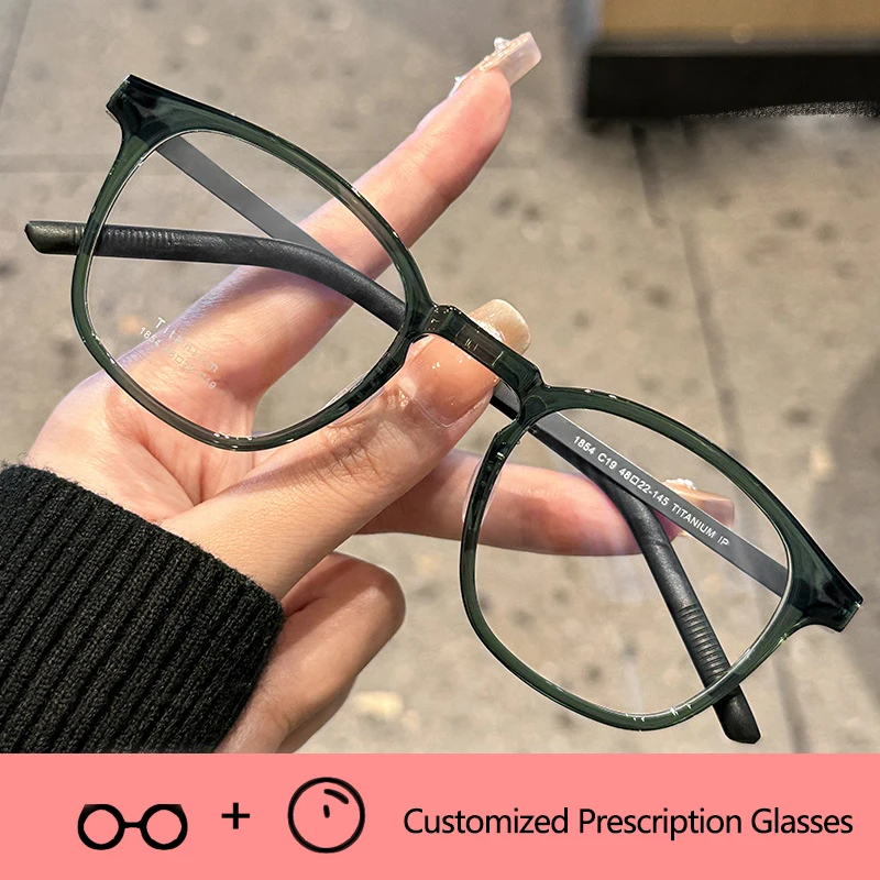 

Optical Prescription Glasses Woman Myopia Hyperopia Astigmatism Glasses Progressive New Fashion Retro Pure Titanium Eyewear