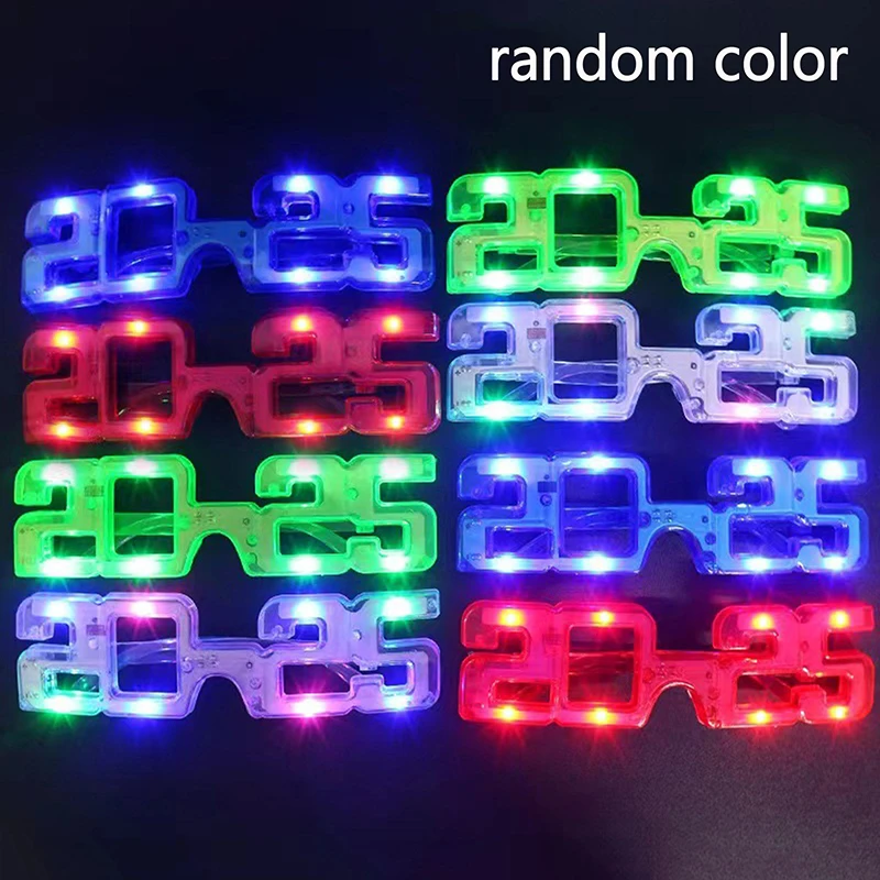 2025 Glowing Glasses LED Lights Flashing Christmas Carnival Glasses Kids Toys For New Year Xmas Party Luminous Decorations