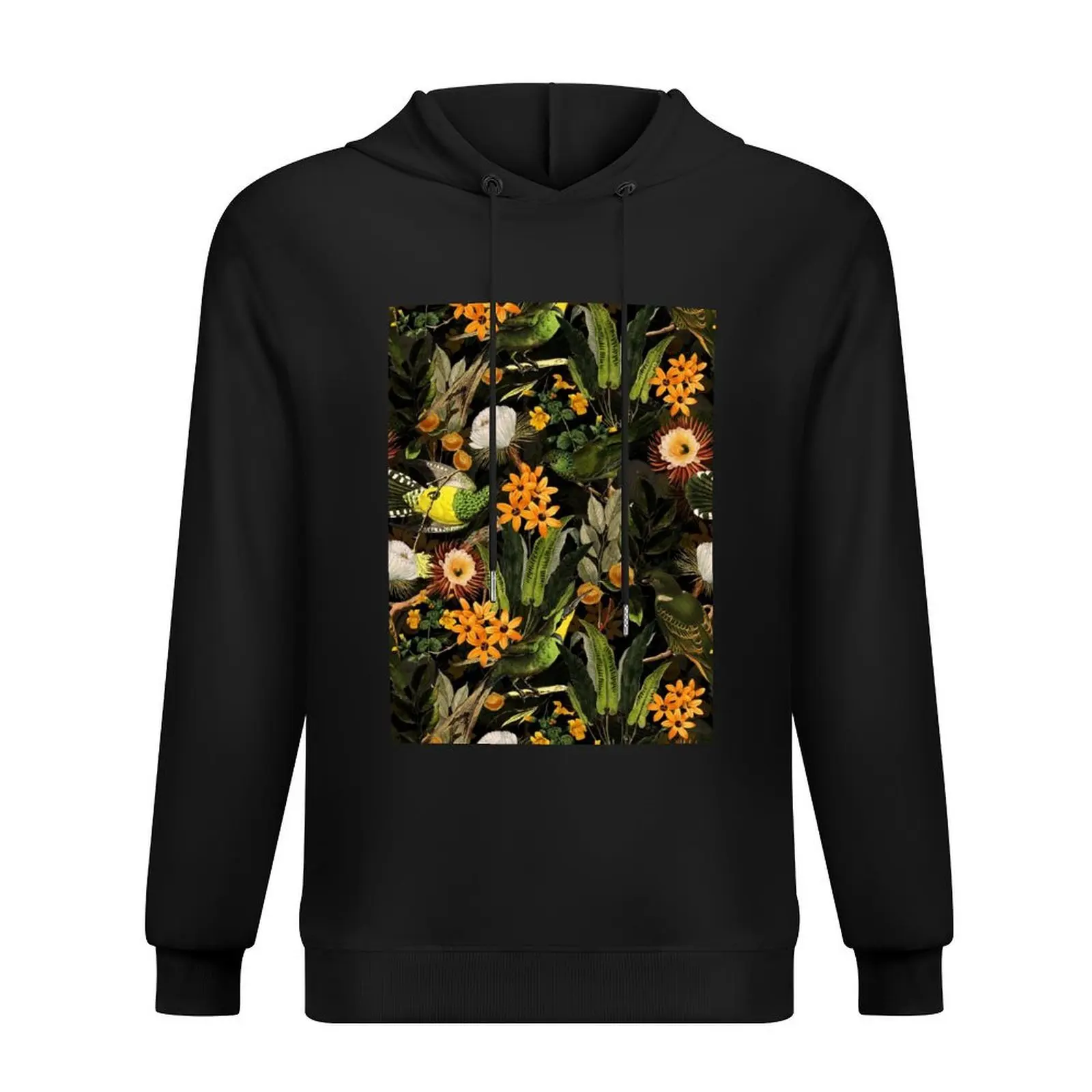 

Birds In Tropical Flower Garden - black Hoodie fashion men winter clothes men's autumn clothes men's oversize hoodie