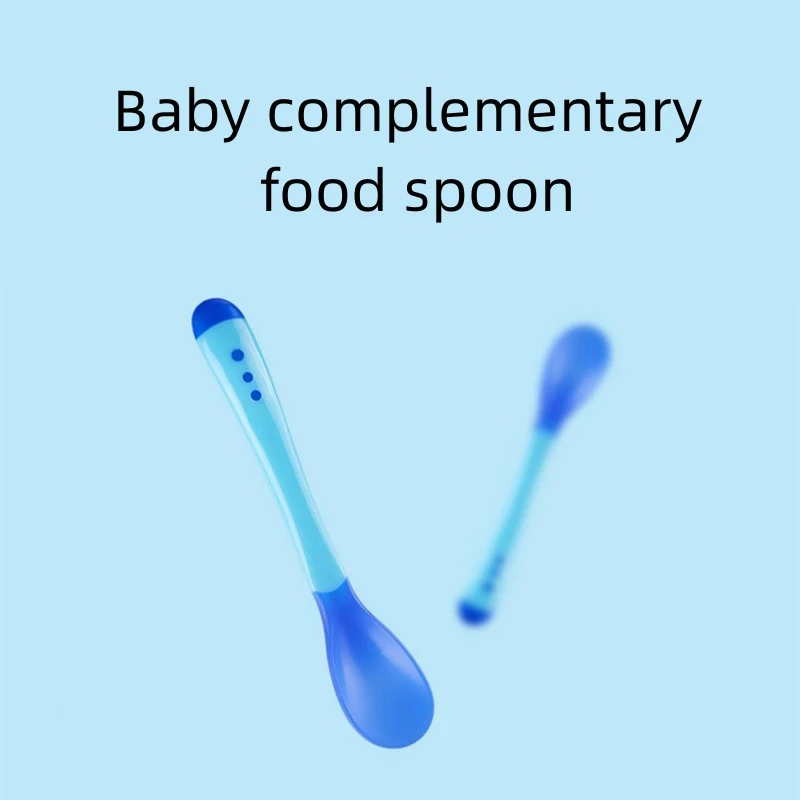 1/2PCS Complementary Tableware Innovative Lovely Soft Tip Warm Spoon Temperature Change Spoon Baby Feeding Must Have Baby Spoon