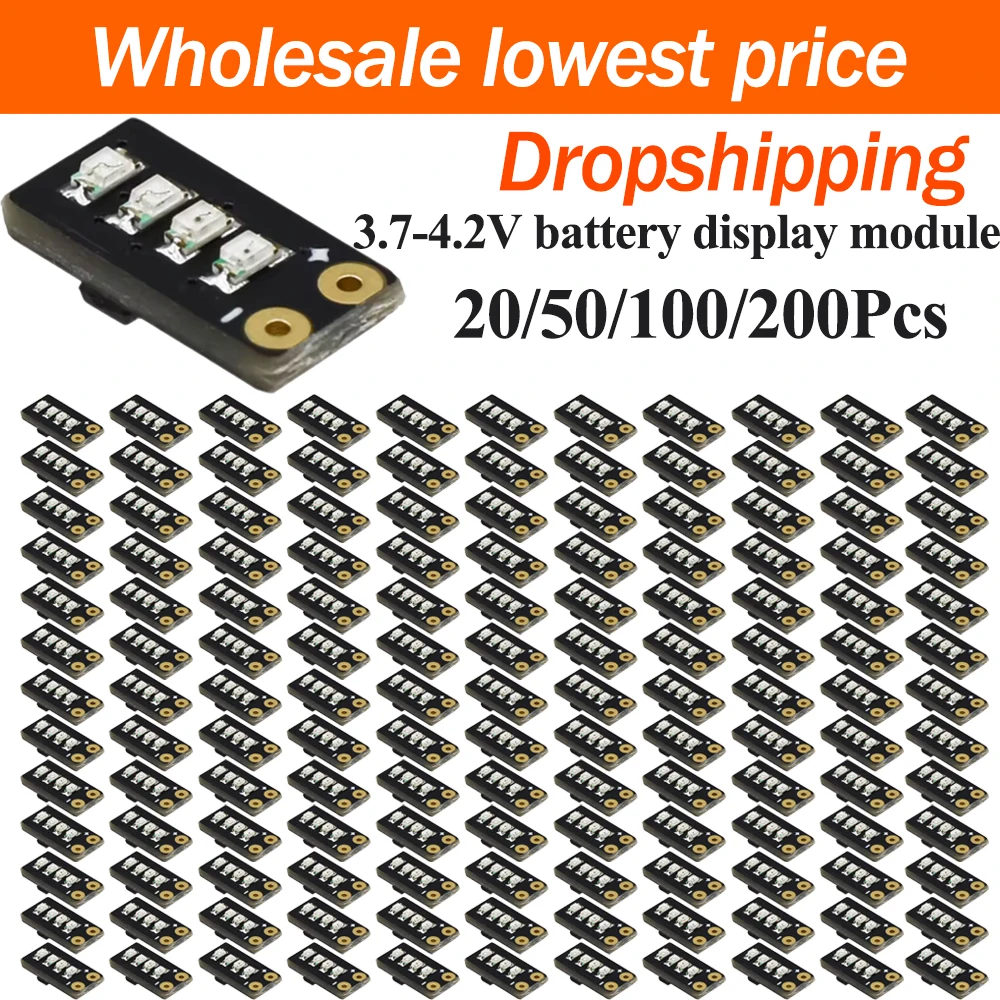 20~200Pcs 3.7‑4.2V 1S Ternary Lithium Battery Level Indicator Mini LED Power Meter Capacity Display Module Lithium Battery DIY