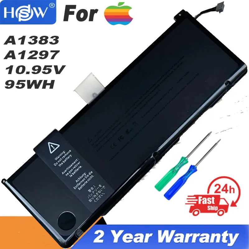 

A1383 Laptop Battery For Apple MacBook Pro 17" 2011 A1297 020-7149-A10 MC725LL/A MD311LL/A MB604LL/A 10.95V 95WH