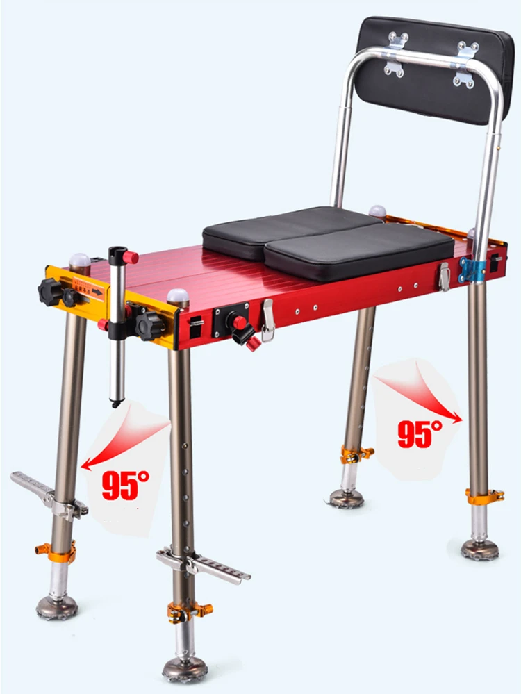 Ultra-lightweight, foldable, multifunctional, telescoping, portable, aluminum alloy, reinforced small fishing platform chair