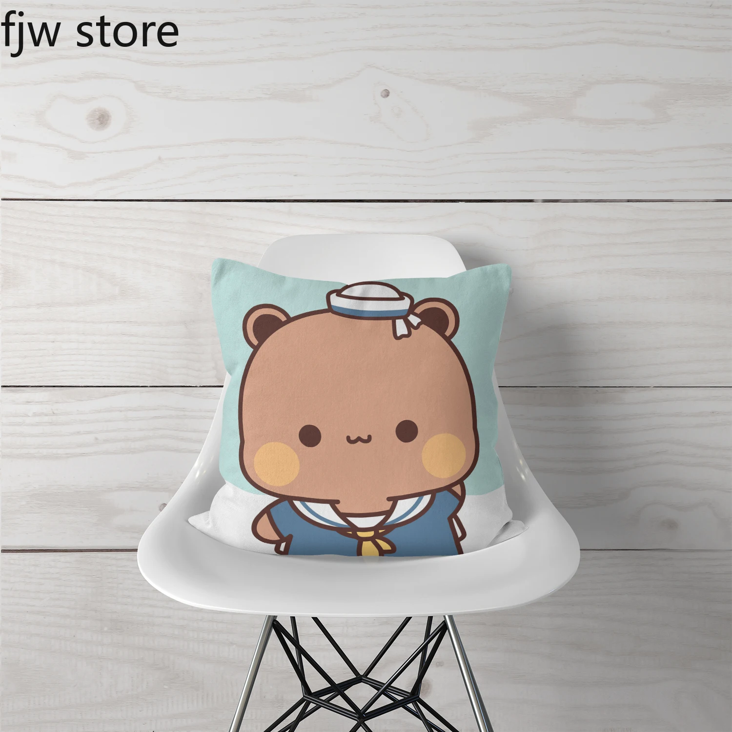 Cute Bear Bubu Pillowcase Little  Astronaut Police Animation  Sofa Room Bedside Living  Home Decor 45x45 cm