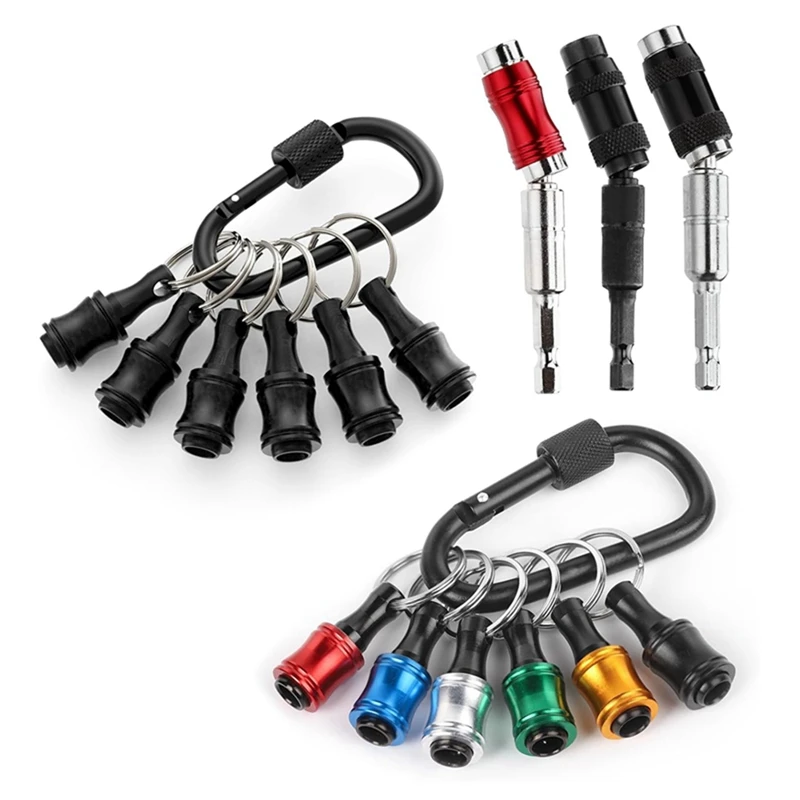 3 Pivoting Bit Tip Holder And 12 Bit Holder Keychain Quick Release Knuckle Bits Holder Screwdriver Bits Holder