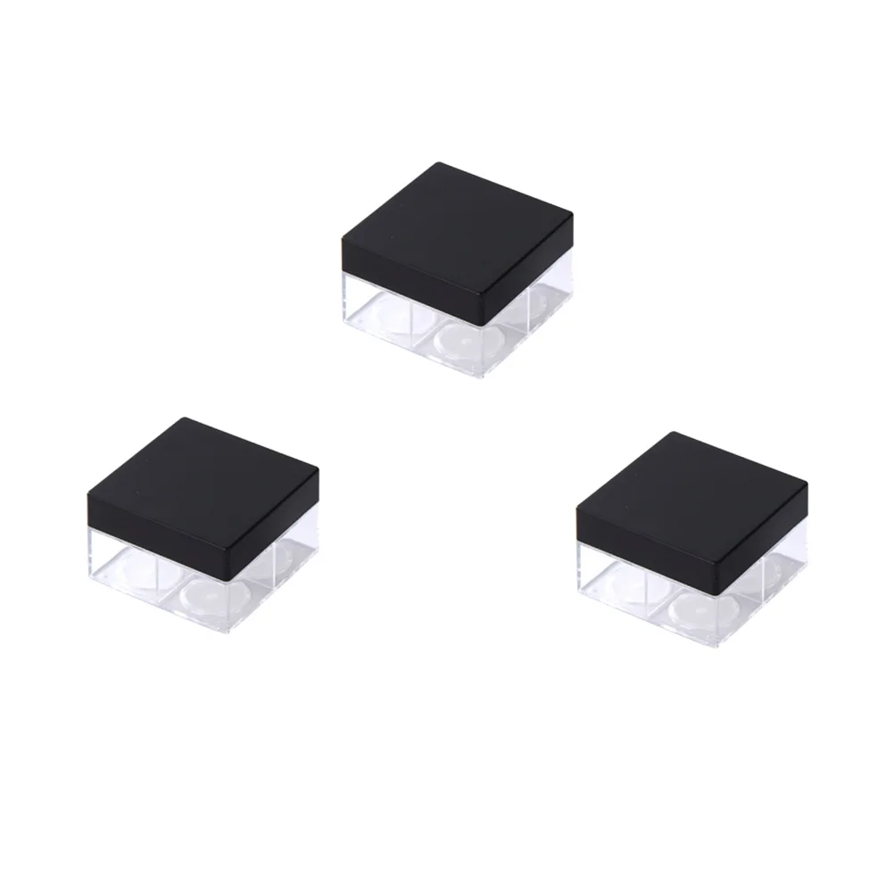 3 قطعة صندوق بودرة سائبة بأربعة شبكات، حاوية مكياج محمولة، حقيبة تخزين مستحضرات التجميل للسفر، تصميم مانع للتسرب، صندوق بودرة فضفاض