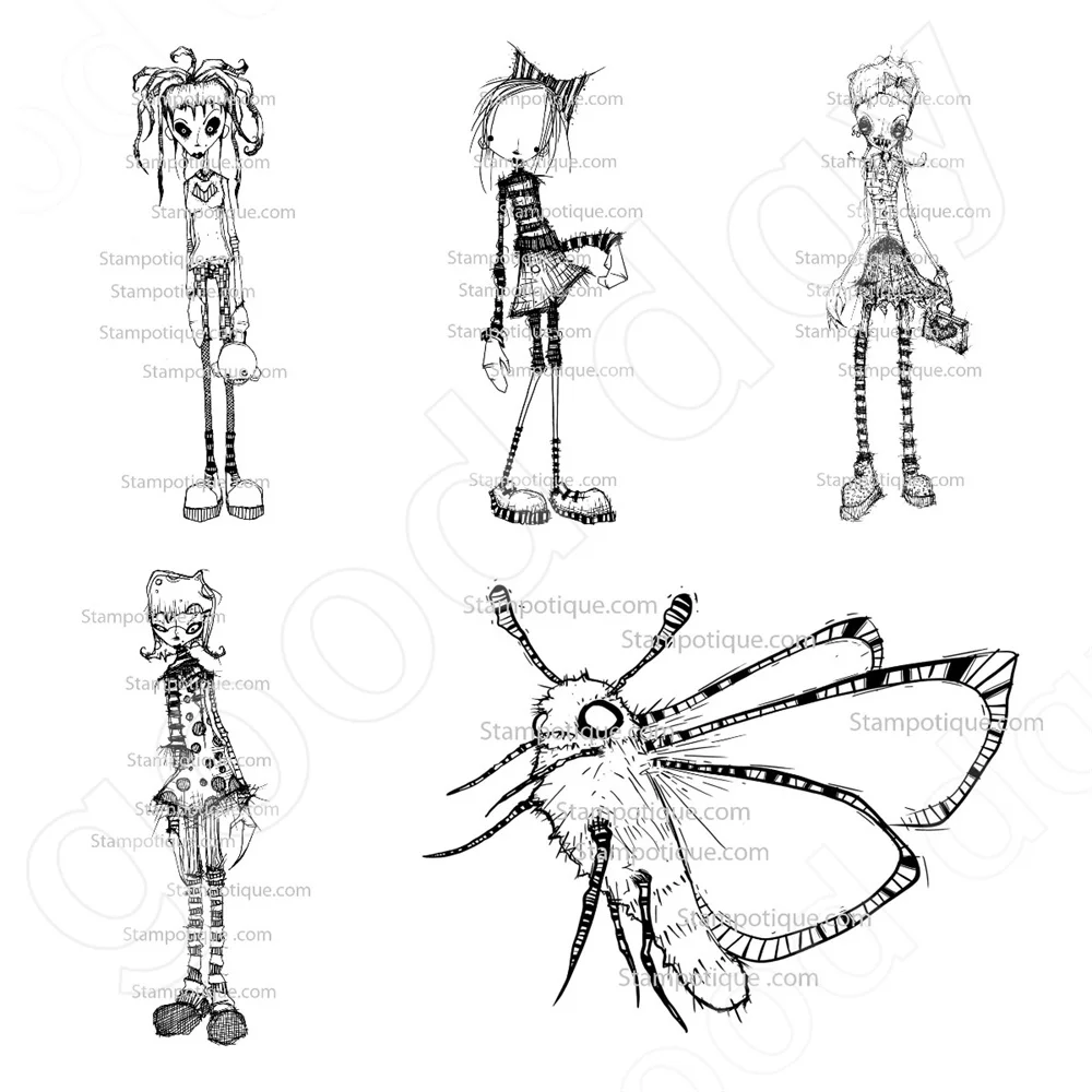 Штампы для вырезания моли и странной девушки, модель для украшения, шаблон для тиснения, поздравительная открытка ручной работы, новинка 2023