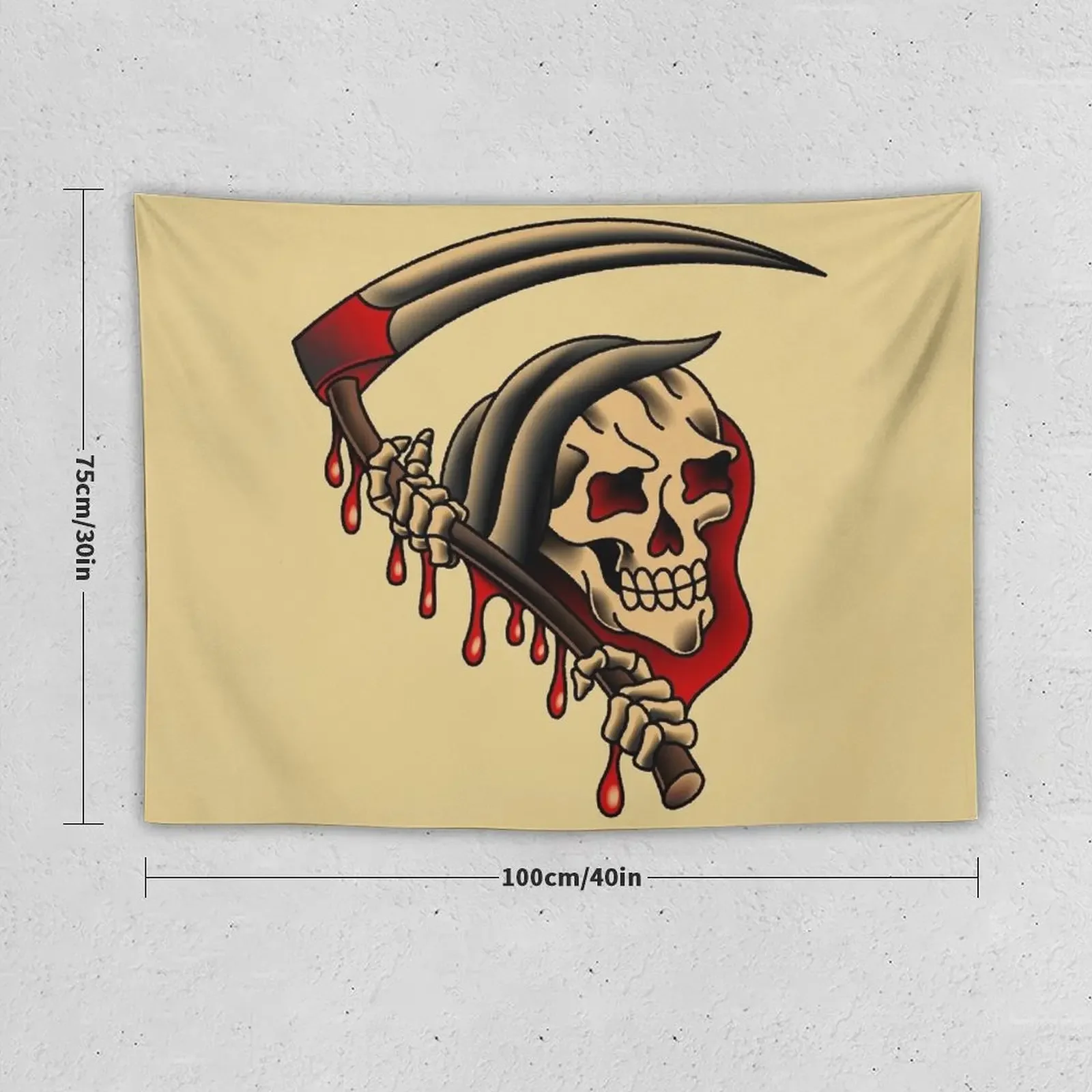 Salty-Dog American Traditional Grim Reaper Tapestry Wall Coverings Wall Decor Tapestry