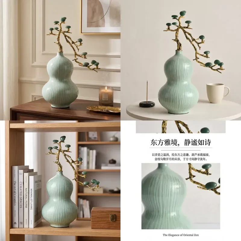 for Home Accessories Decorative Ornaments Gourd Shaped Body Branch Shaped Structure Disc Shaped Oriental Furnishings Plant