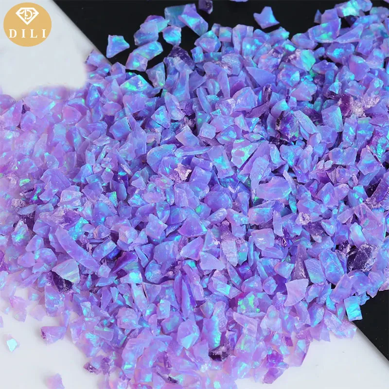 

5g--30g/Lot OP91 OP92 Different Sizes Sparkly Synthetic Crushed Fire Shiny Opal Stone