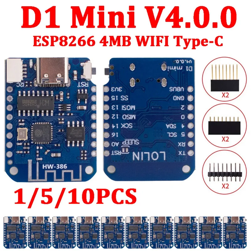 10/5/1PCS WeMos D1 Mini ESP8266 WIFI Internet of Things Development Board Based ESP-8266 D1 Mini V4.0.0 NodeMCU Lua IOT Board