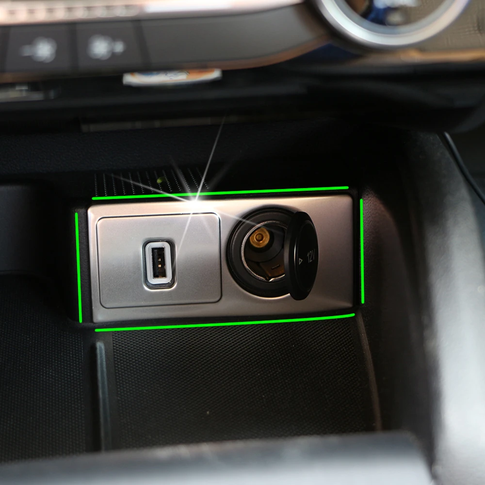 Cigarette Lighter Panel Trim Decor Cover for Ford Focus 4 MK4 2019- 2021 LHD Center Console Cigarette Lighter Surround Frame