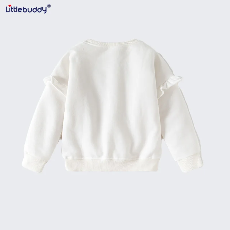 

littlebuddyGirls' Sweater Autumn Style Small and Medium Children's Round Neck Top Trendy Autumn Base Layer