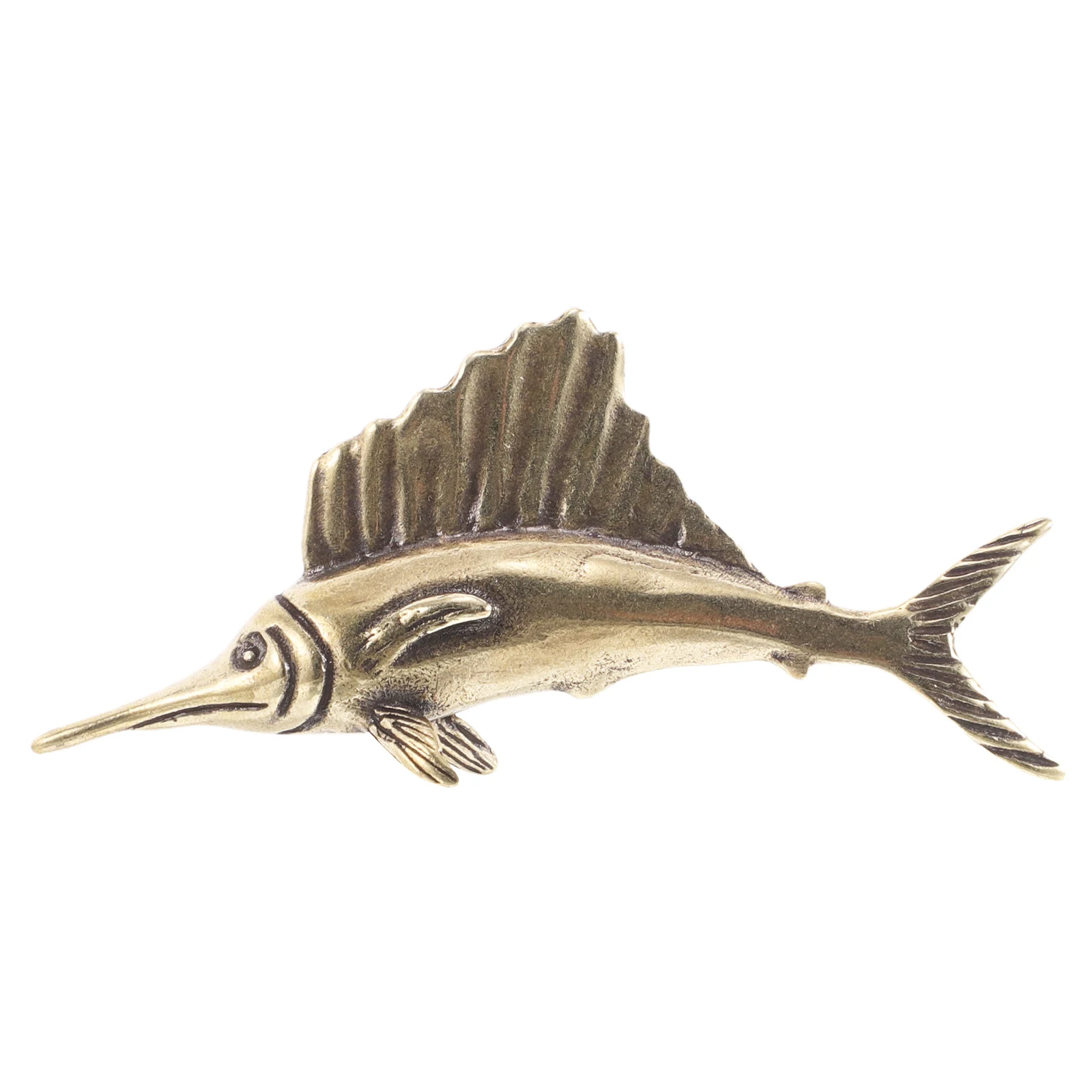 

Bronze Tuna Figurine Mini Ocean Animal Sea Creature Ornament Handmade Vintage Brass Copper Desk Decor