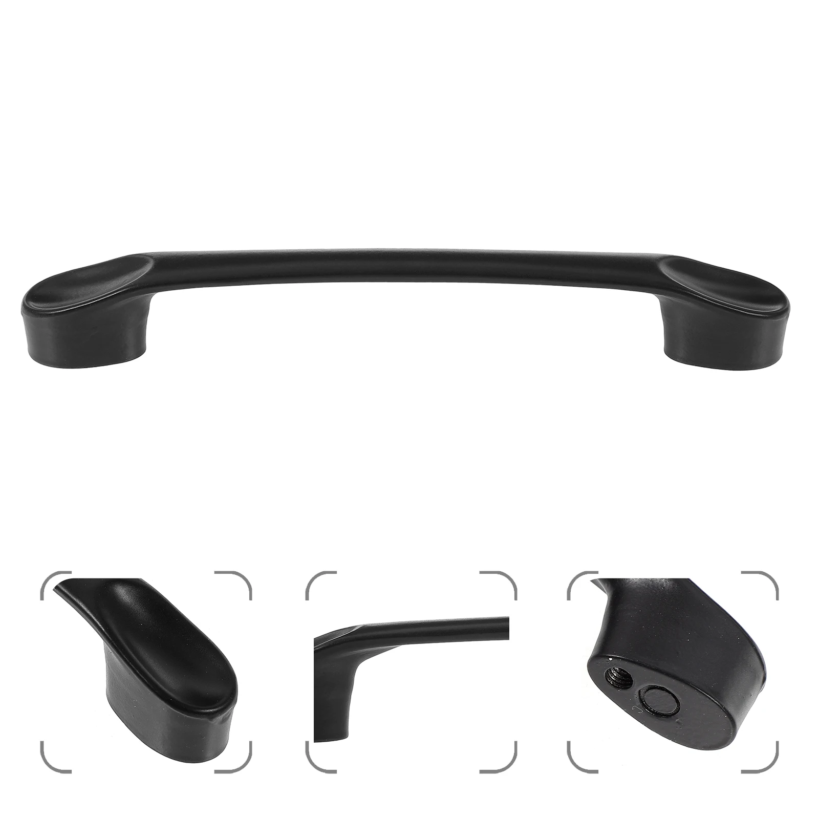 

5pcs Cabinet Door Handle Black Drawer Pulls Aluminum Alloy Durable Solid Base Multi-Layer Oxidation Simple Design