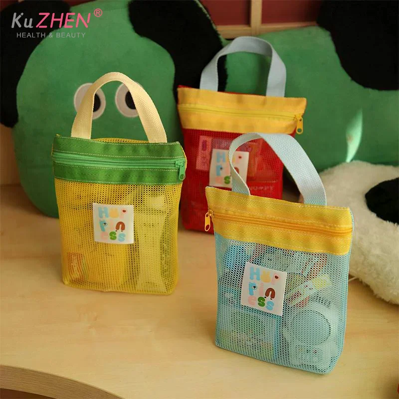 New Dopamine Makeup Bag With Contrasting Colors, Mesh Design, Casual Hollow-Out Style, Useful For Toiletries And Travel Storage