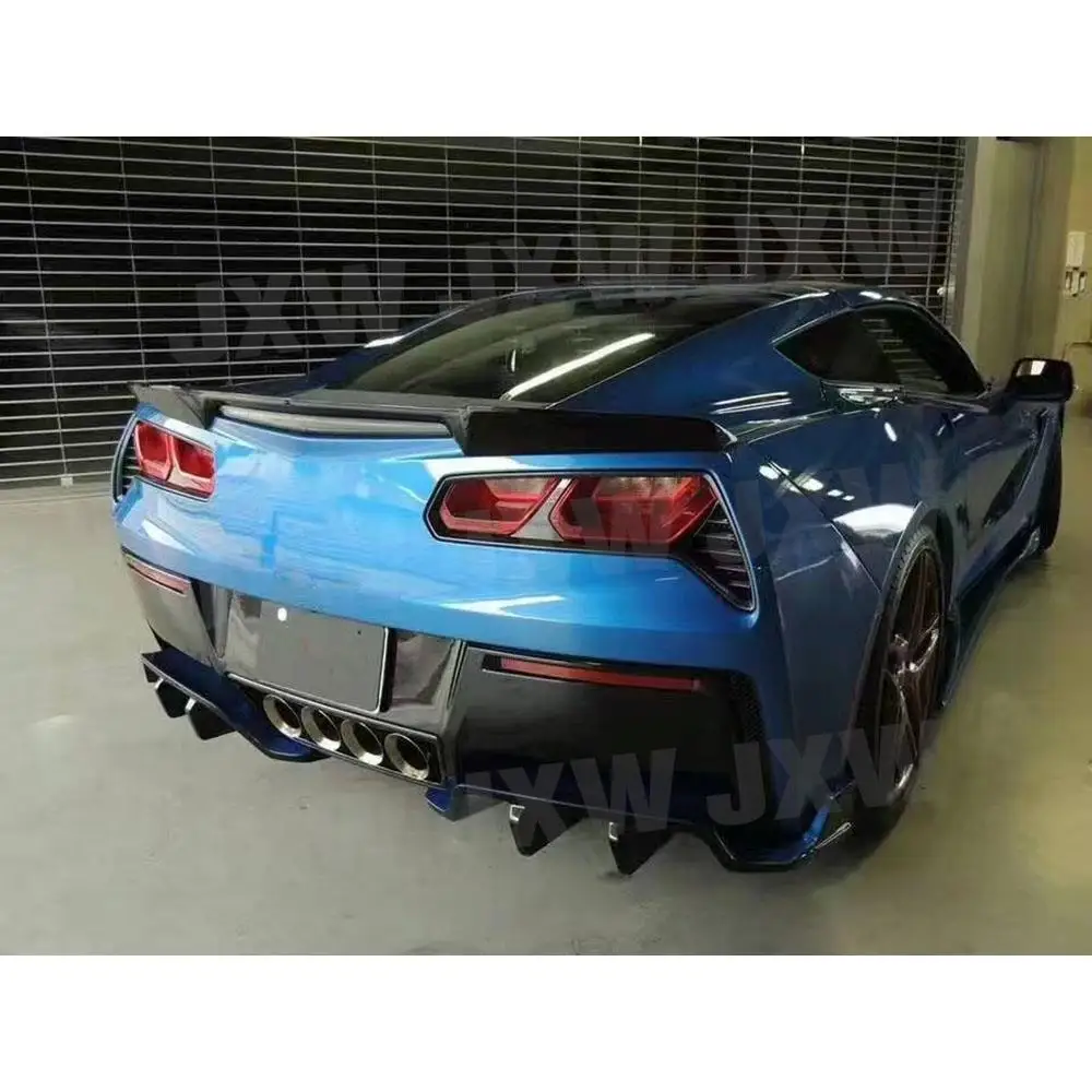 

JCHEY Carbon Fiber FRP Rear Bumper Diffuser Lower Lip For Chevrolet Corvette C7 2014-2018 Car 2PCS/SET