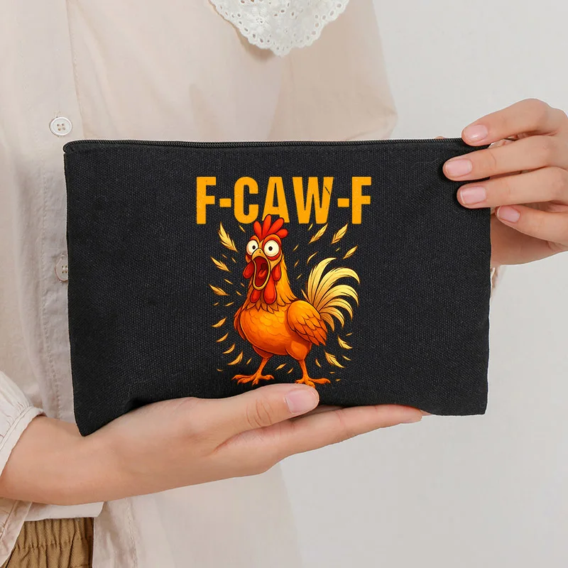 

F-Caw-F Забавная курица F Caw F Rooster Meme Женская косметичка Косметичка Свадебная сумка Сумки для помады Подарок на девичник