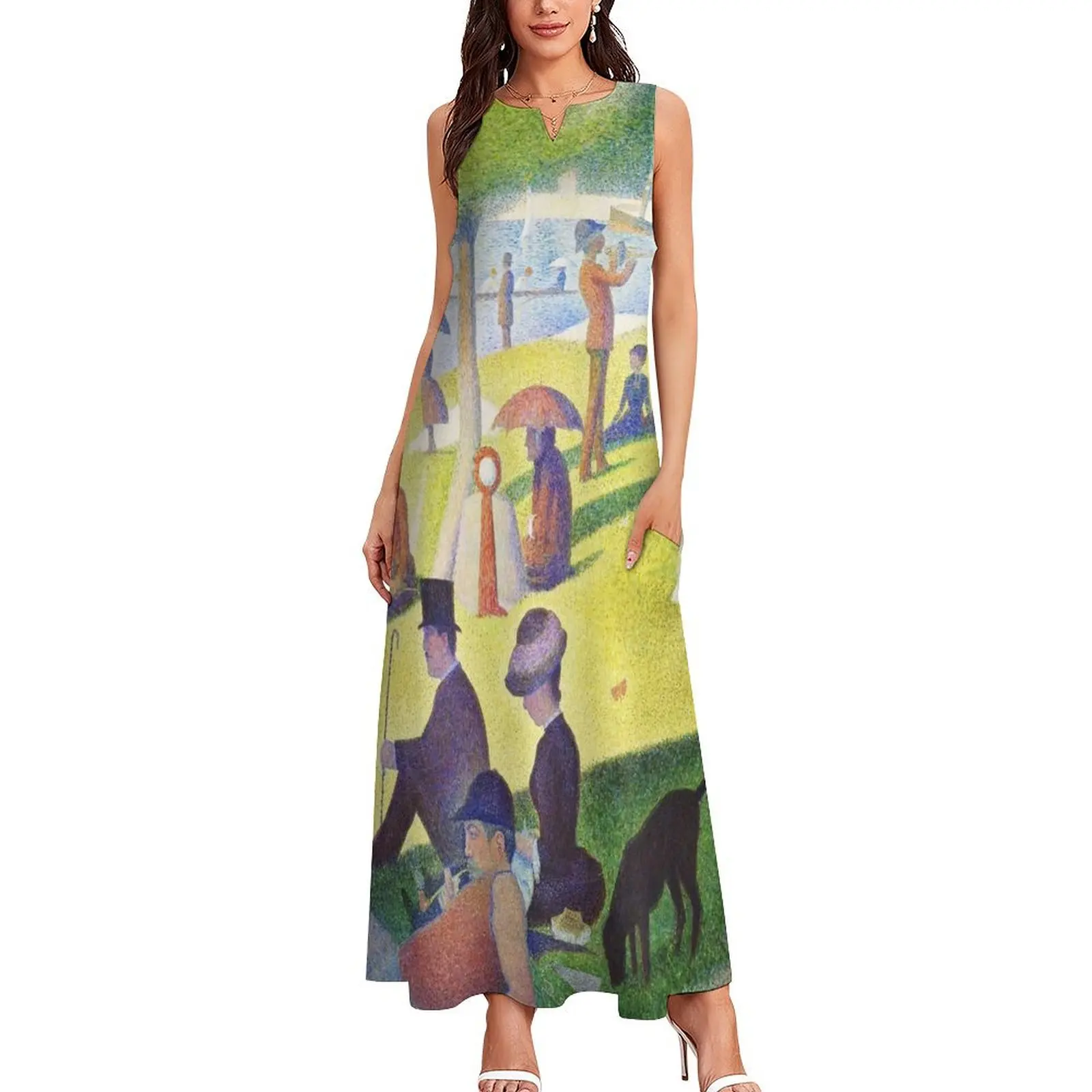 A Sunday Afternoon on La Grande Jatte - Georges Seurat Long Dress Casual dresses summer dress korean women sexy dress