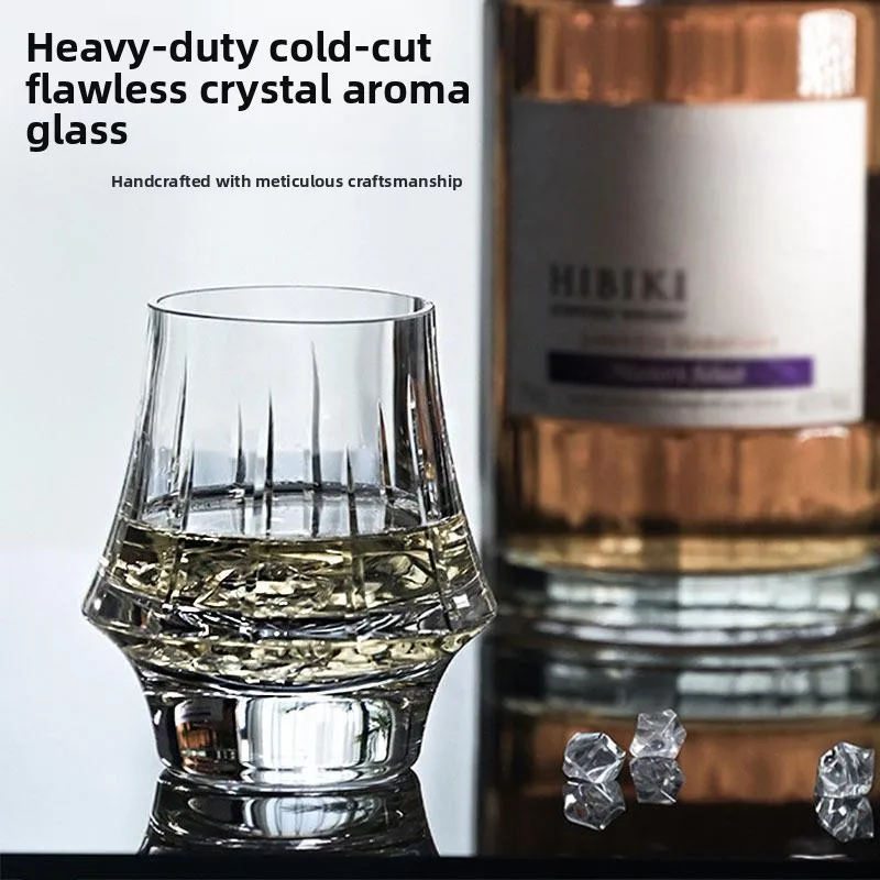 

Drunken Stripe Whiskey Crystal Snifter Glass Set Perfume Cup for Appreciating Foreign Liquor White Wine Sampling Cup