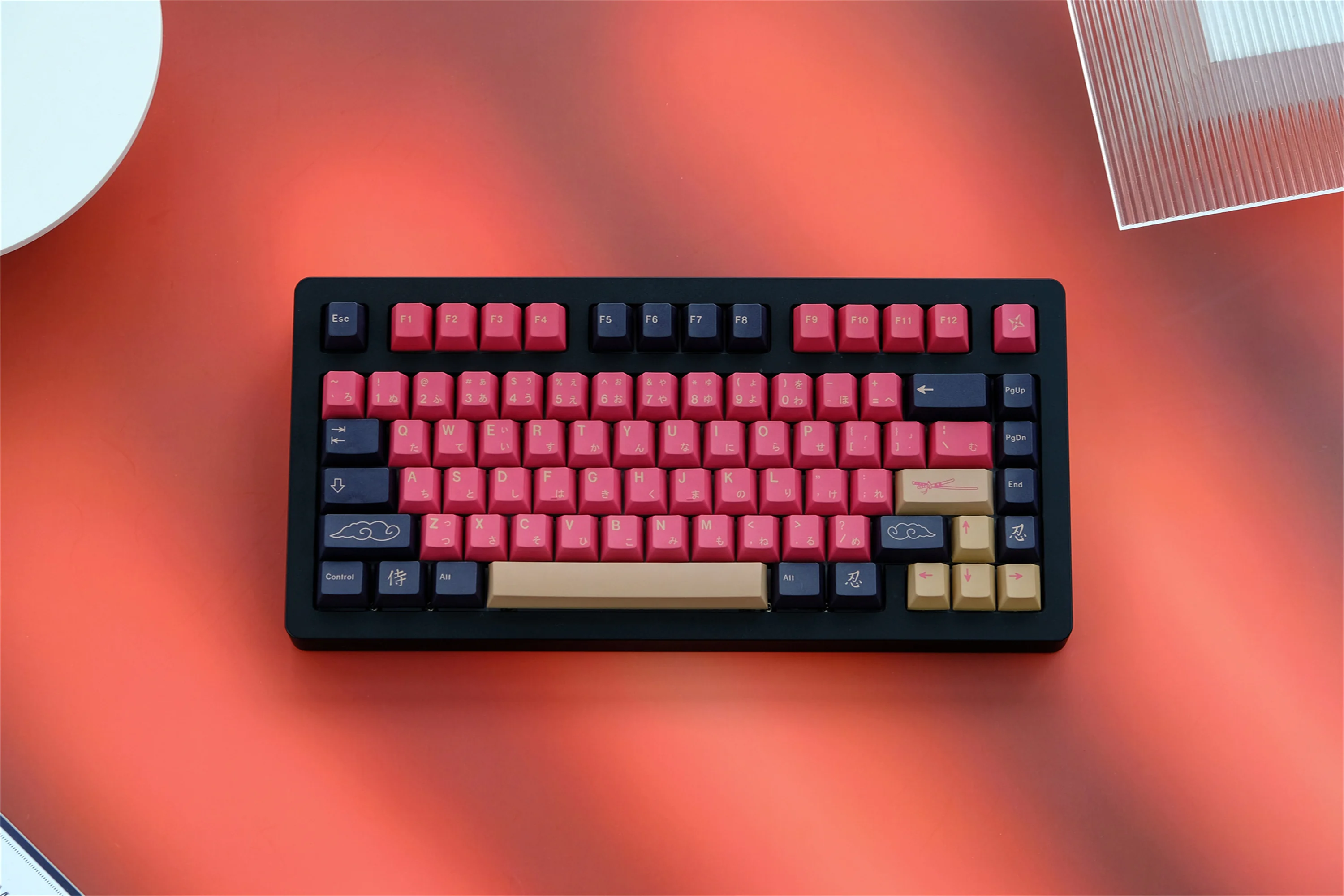 GMK Red Samurai Keycaps 130 Keys PBT Material Keycaps Cherry Profile DYE-SUB For MX Switch Wooting Mechanical Keyboard Keycaps