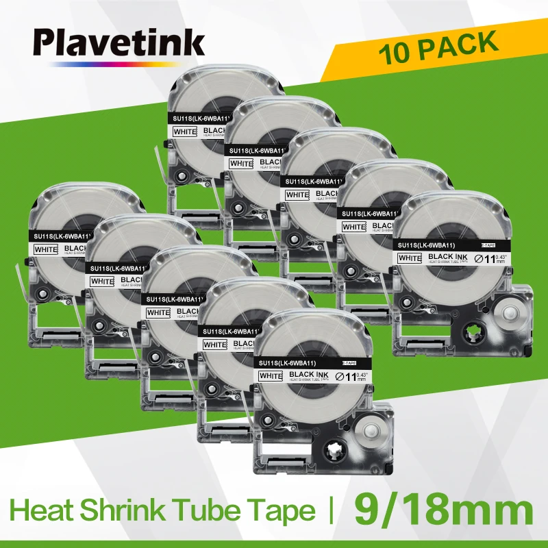 

10x Compatible for Epson Heat Shrink Tube Tapes SU5S SU5Y LA-4WBA5 LA-4YBA5 for Epson Kingjim LabelWork LW-300 LW-400 LW-500