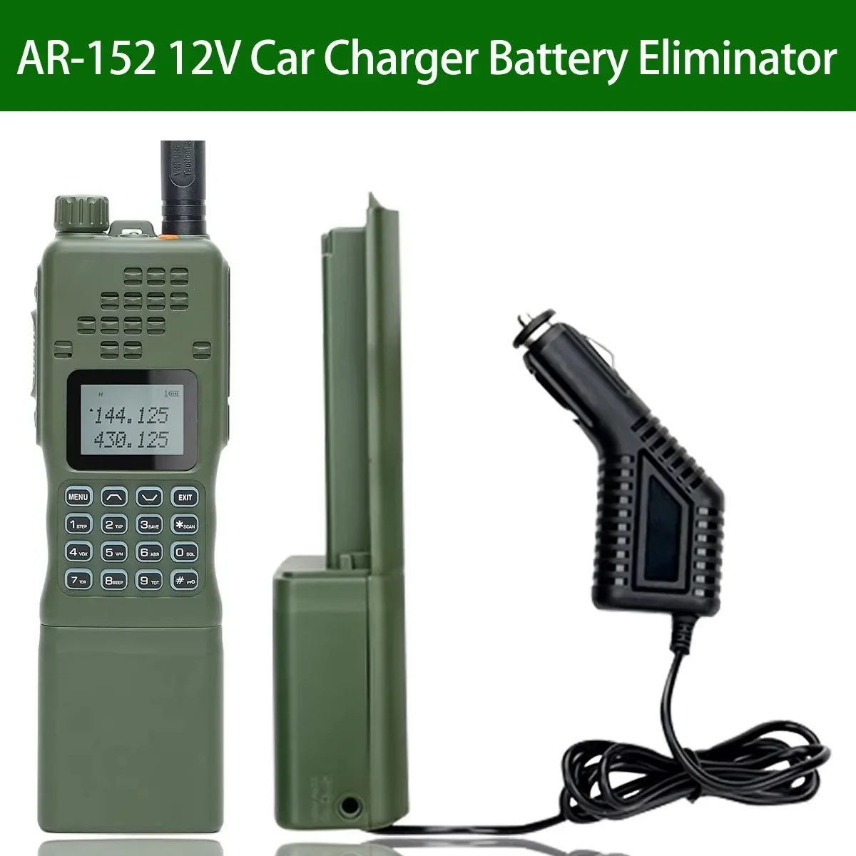 Baofeng AR-152 Car Charger Battery Eliminator 12V Adapter For AR-152 Radio Walkie Talkie