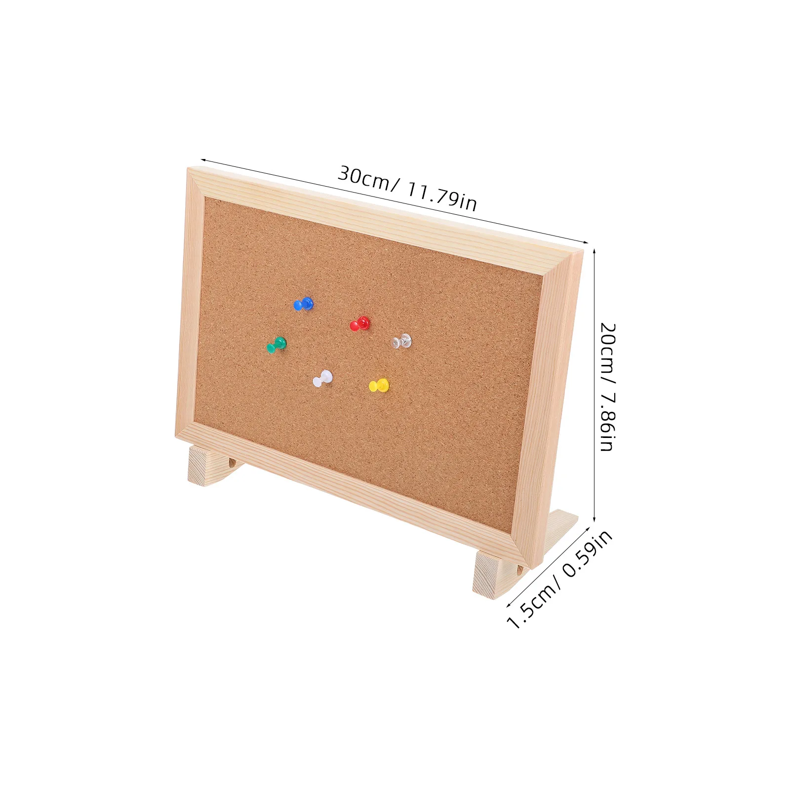 Mini Cork Board For Desk With Stand Decorative Wooden Frame Bulletin Wall Pin Board Message Note Display Home Office School Wall