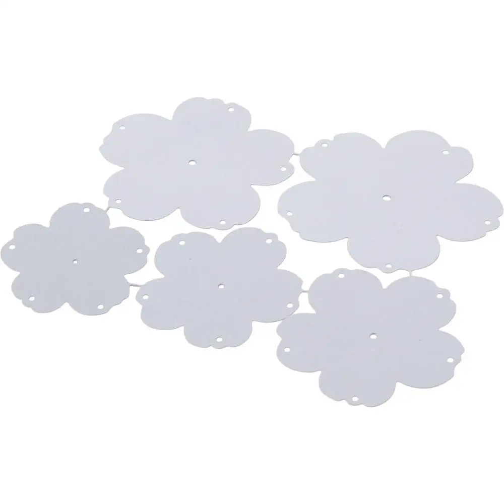 5pcs Sliver Metal Flowers Frame Die Cuts 12.5*10.3cm 3D Flowers Template Mould Carbon Steel, Metal Cut Stencils