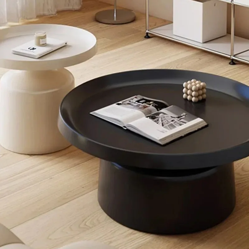 Stainless Steel Black Coffee Tables Modern Design Metal Minimalist Coffee Tables Round Removable Mesa Auxiliar Room Furnitures