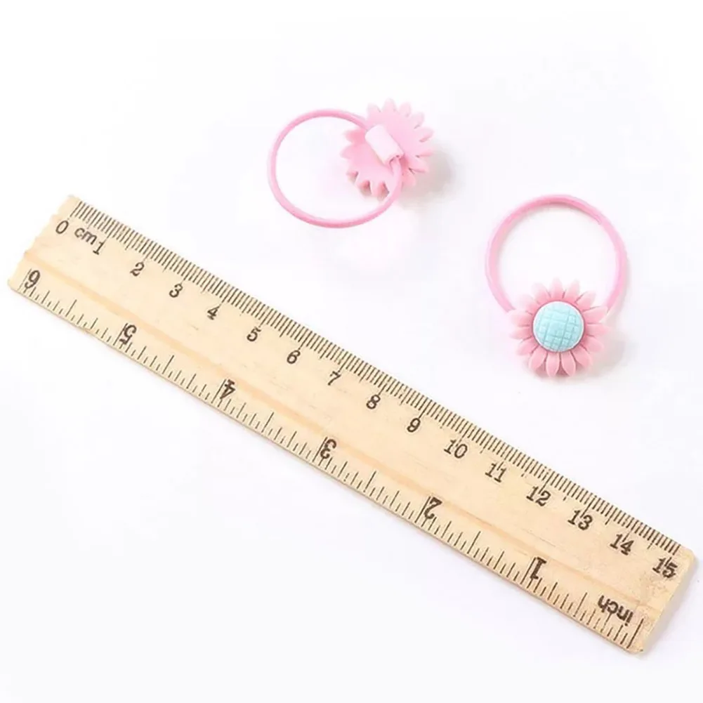 40Pcs Set Cute Flowers Bows Baby Elastic Hair Bands Cartoon Girls Hair Ties Kids Hair Accessories