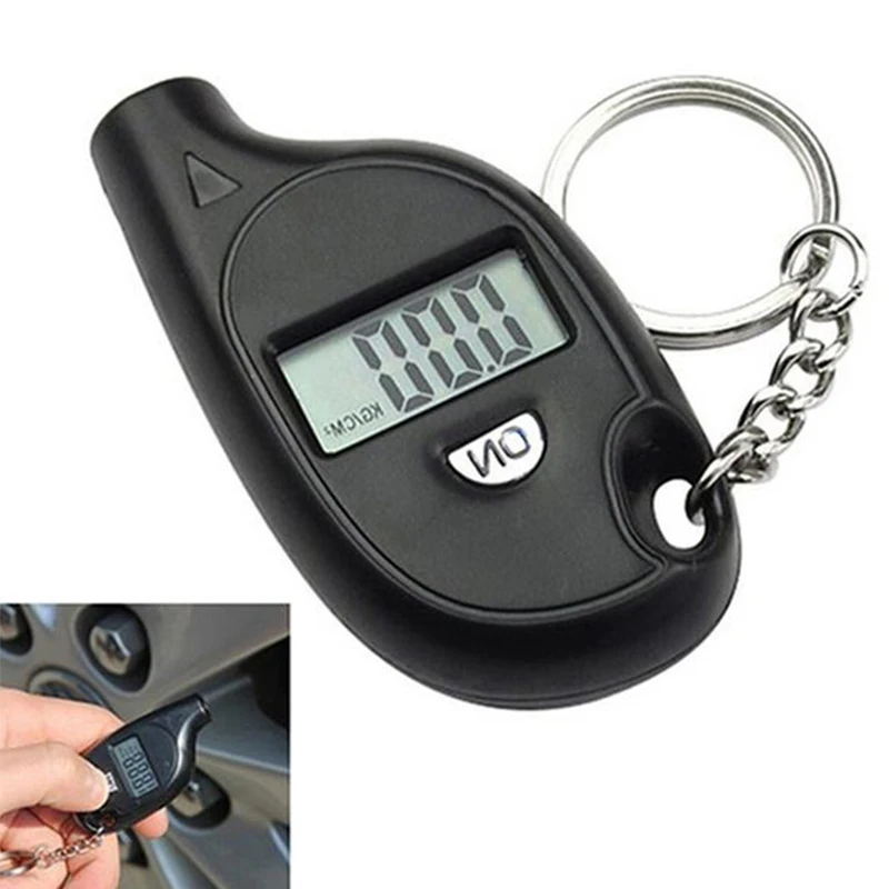 Portable Car Motorcycle Digital Tire Pressure Gauge Tester Inspection Tool Key Chain Tyre Pressure Car Repair Maintenance Tool